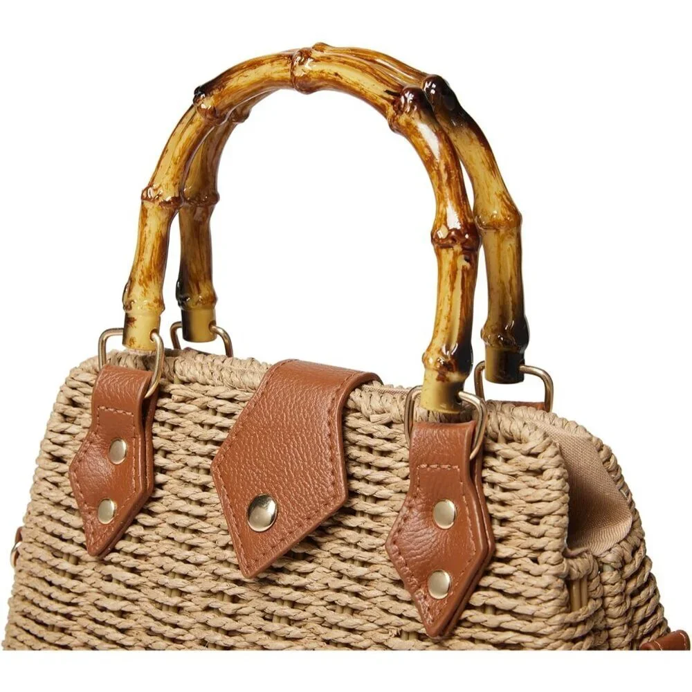 Woven Straw Crossbody Bag Women Summer Boho Beach Casual Handbag